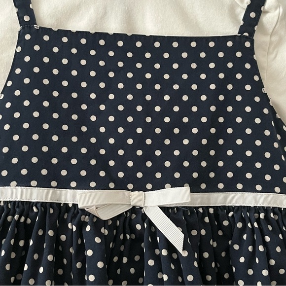 Gap 2 pieces little girl navy w/white polka dots - Picture 7 of 15